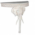 International Caravan Furniture Piece Windsor Carved Exotic Elephant Wall Table