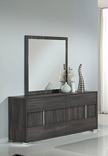 HomeRoots Furniture Hallway Bedroom Italian Modern Grey Mirror - 41' H