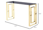 Best Master Mallory Stainless Steel And Smoked Glass Console Table In Silver