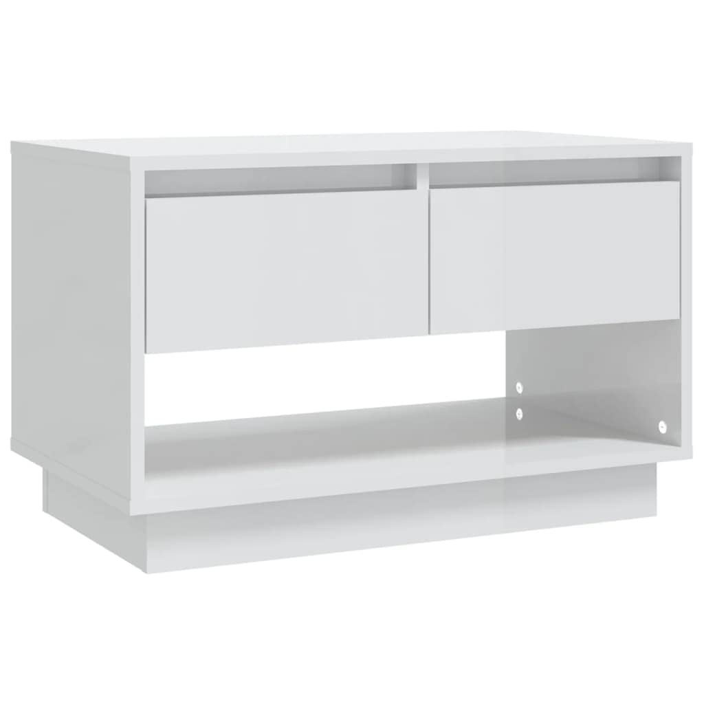 vidaXL TV Cabinet High Gloss White 27.6&quot;x16.1&quot;x17.3&quot; Chipboard