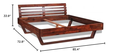 vidaXL Bed Frame Solid Acacia Wood 70.9"x78.7"