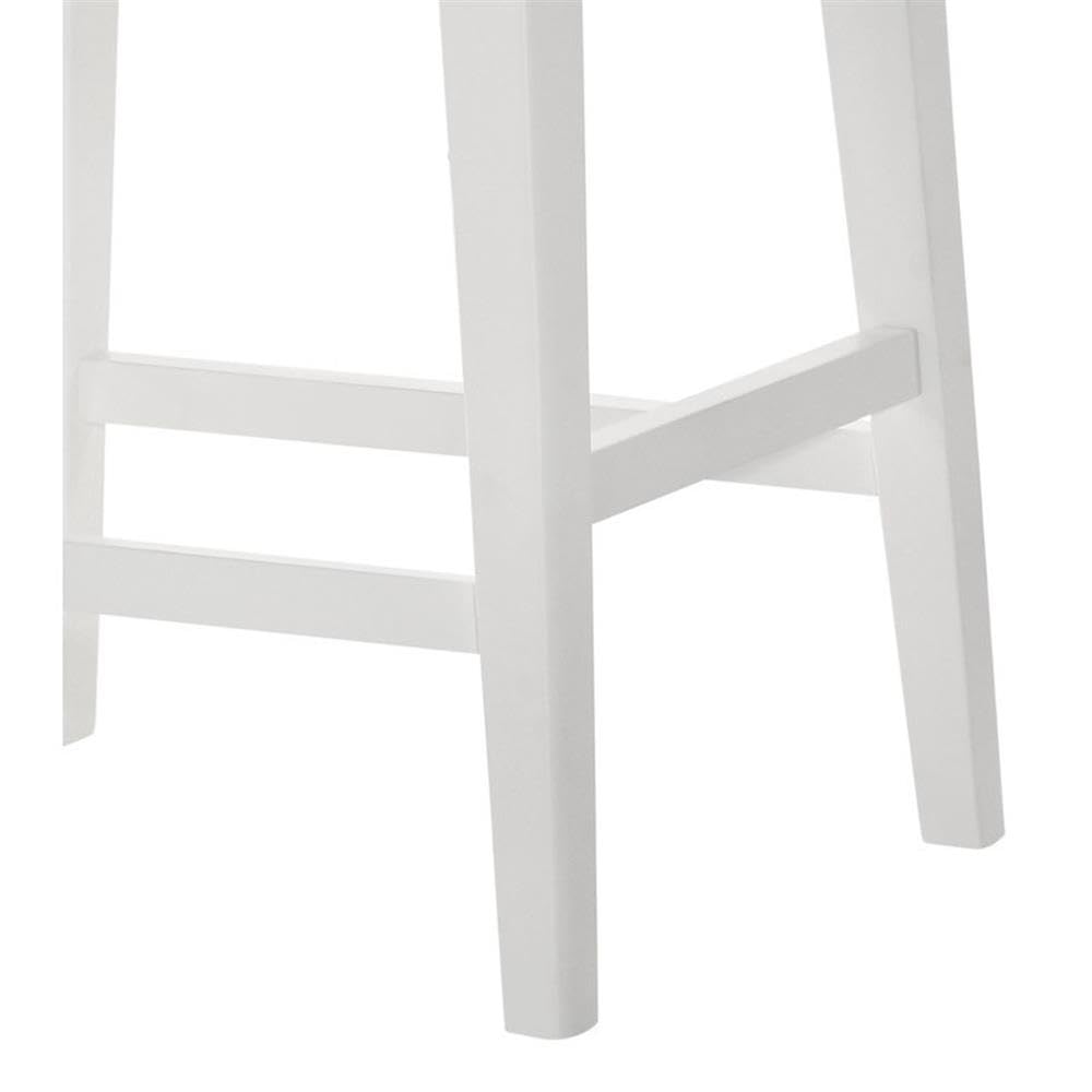 LILOLA LIVING Sasha White Counter Height Stool with Upholstered Seat
