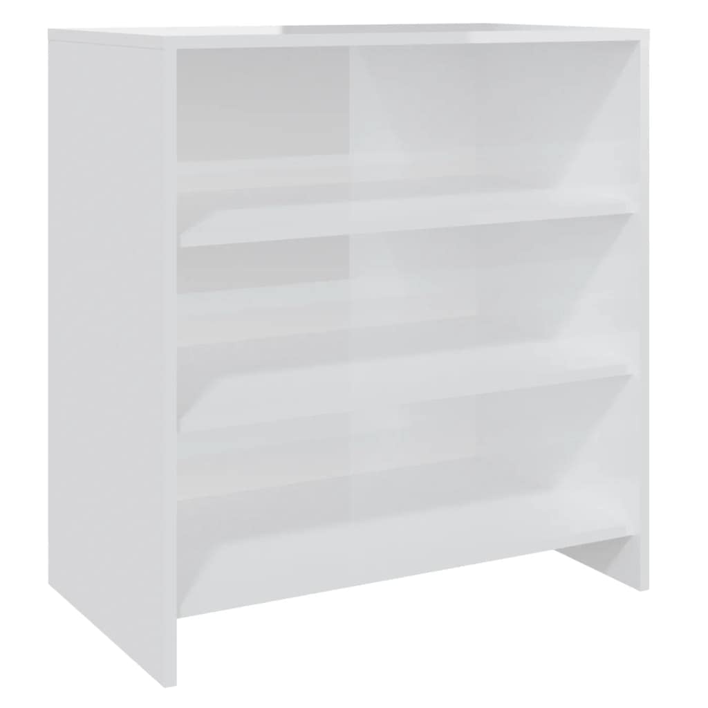 vidaXL Sideboard High Gloss White 27.6&quot;x15.9&quot;x29.5&quot; Engineered Wood