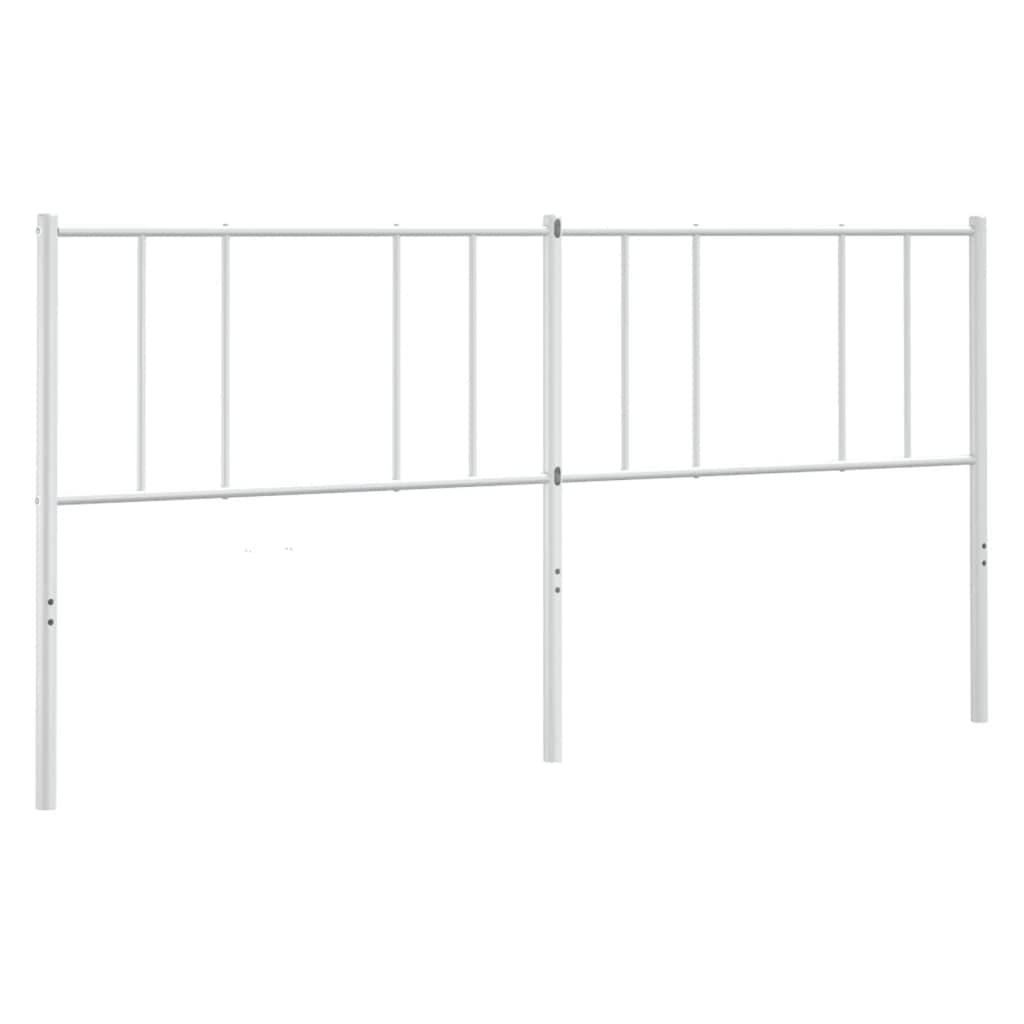 vidaXL Metal Headboard 70.9&quot;, White - Robust and Durable Steel Construction, Sturdy Legs, Excellent Back Support, Suitable for Beds with Round Tubes