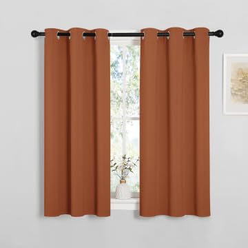 Nicetown Blackout Kitchen Curtains For 50 Inches Long - Grommet Thermal Insulated Window Treatments Light Blocking Drapes For Be
