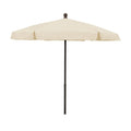 Fiberbuilt 7.5' Hex Garden Patio Umbrella 6 Rib Push Up Champagne Bronze with Natural Vinyl Coated Weave Canopy