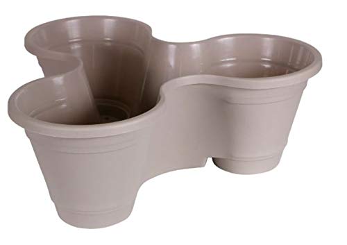 Steelpangal - 3 Tier Adobe Clay Color Stackable Vertical Plastic Planter Mini Garden Herb Planter Indoor/Outdoor Use (Grey/Cemen