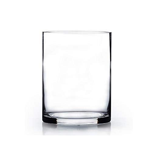 WGV Cylinder Vase Bulk, Diameter 5'', Height 6'', Clear Glass Floral Planter Container, Floating Candle Holder for Wedding Party