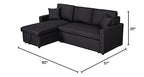 Lilola Home Paisley Black Linen Fabric Reversible Sleeper Sectional Sofa with Storage Chaise