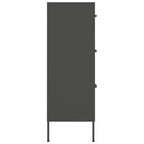 vidaXL Anthracite Drawer Cabinet - Industrial-Style Steel Storage Unit with 6 Drawers, Fully Extendable - Compact and Easy to Clean – 31.5"x13.8"x40"