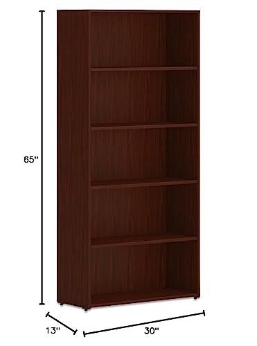 HON HONLBC3013B5LT1 30 x 65 in. 5-Shelf Bookcase Mahogany