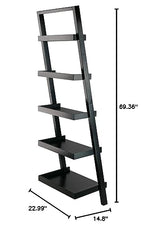 Ergode Contemporary Aaron A-Frame Shelf - 30.1' Width, 12.1' Depth - Solid Wood Frame - 3-Tier Design - 50 lbs Load Capacity - Sleek Black Finish (29553-VV)