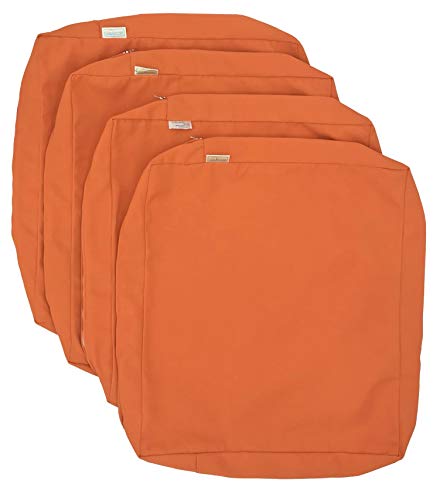 Cozylounge Indoor Outdoor Water Repellent High Uv Resistant Patio Chair Cushion Cover (24'X24'X4' (4 Covers), Sunkissed Orang