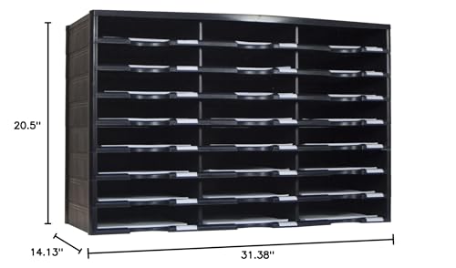 Storex 24 Compartment Literature Organizer, Black Black