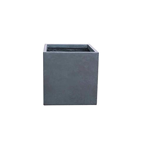 Kante 16' Square Concrete Planters For Outdoor Outdoor Patio Garden, Lightweight Modern Planter Pots Charcoal