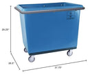 R&B Wire Products 4608B-Ptb 8 Bushel Poly Bumper Truck All Swivel Casters, Blue - 37.75 X 26.5 X 29.25 In.