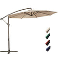 Rubeder Offset Umbrella - 10Ft Cantilever Patio Hanging Umbrella?Outdoor Market Umbrellas With Crank Lift & Cross Base (10 Ft, B