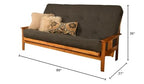 Kodiak Furniture Monterey Queen Butternut Wood Futon-Linen Charcoal Mattress