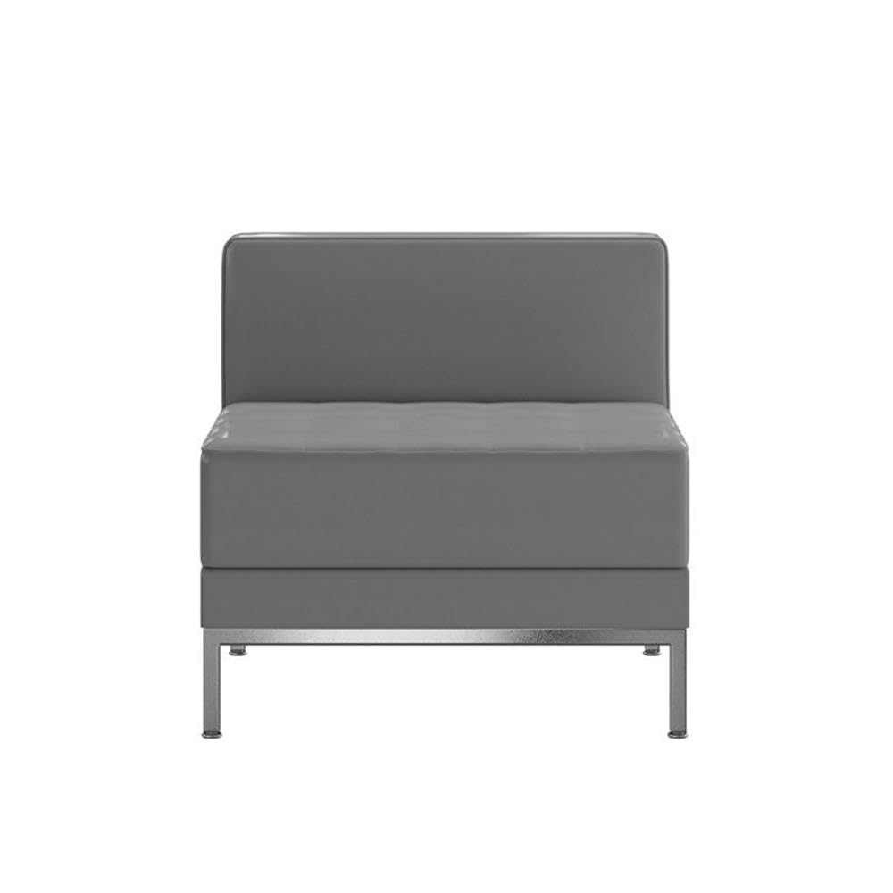 Flash Furniture Hercules Imagination Series Contemporary Gray Leathersoft Middle Chair