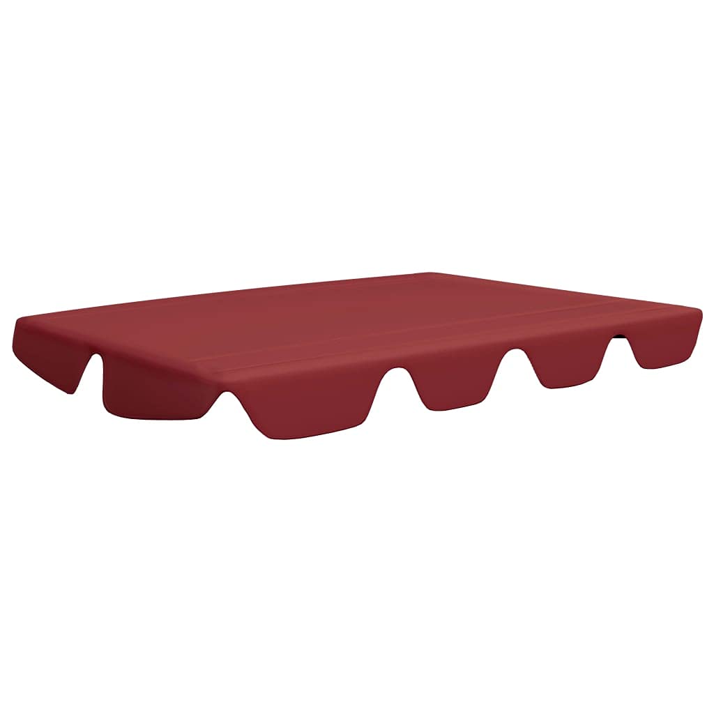 vidaXL Wine Red Replacement Canopy for Garden Swing, Outdoor Weather-Proof Lightweight Fabric with PVC Coating, No Assembly Required, Easy to Install, 74&quot; x 48.2&quot;/57.1&quot; x 7.1&quot;