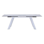 Neos Modern Furniture Gloss Ceramic with Tempered Glass top and White Legs
