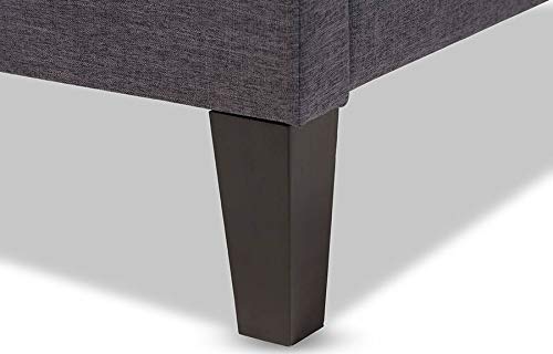 Baxton Studio Lancashire Platform Bed Frame in Dark Gray (Queen: 86.19 in. L x 62.99 in. W x 14.24 in. H)