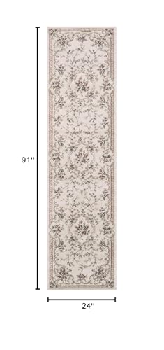 HomeRoots Decor 2' x 7'7' Runner Polypropelene Ivory Area Rug