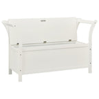 vidaXL Solid Fir Wood White Bench with Backrest and Armrest - Home Furniture Ideal for Entrance Spaces and Living Areas