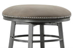Steve Silver Co Bali Backless Swivel Bar Chair, 30" Seat Height, Backless, Upholstered 360° Swivel Seat, Steel Frame, Counter Height Bar Stools, 18" D x 18" W x 30" H, Grey