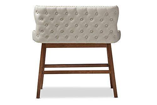 Baxton Studio Gradisca Modern and Contemporary Light Beige Fabric Button-tufted Upholstered Bar Bench Banquette