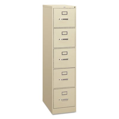 Hon 310 Series Vertical Files W/Locks-5 Drawer File, Vertical, Letter, 15&quot;X26-1/2&quot;X60&quot;, Putty