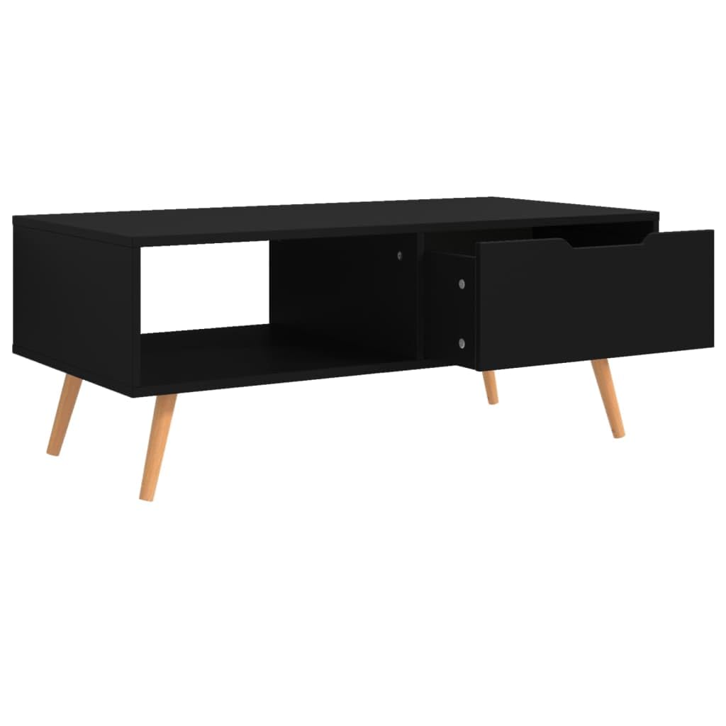 vidaXL Coffee Table - Scandinavian Style, Black, Engineered Wood, 39.4"x19.5"x16.9", Easy Assembly, Ideal for Living Room