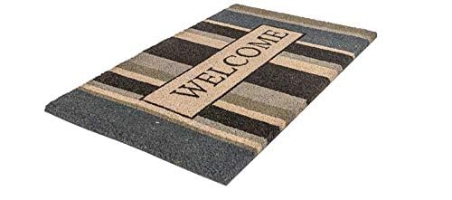 Notrax, Welcome Gray, Vinyl-Backed Natural Coir Doormat, Entry Mat For Indoor Or Outdoor Use, 18'X30', C12 (C12S1830Wg)