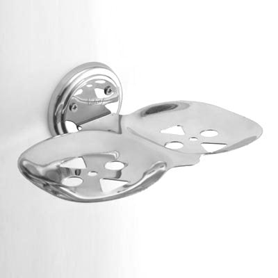 INDOROX Bathroom Double Soap Dish Holder & Dispenser Stainless Steel