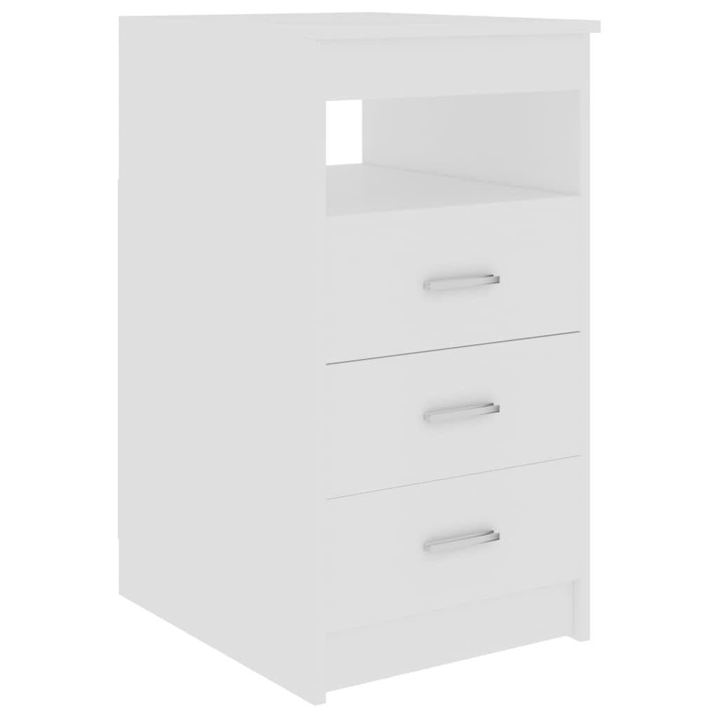 vidaXL Drawer Cabinet White 15.7&quot;x19.7&quot;x29.9&quot; Chipboard