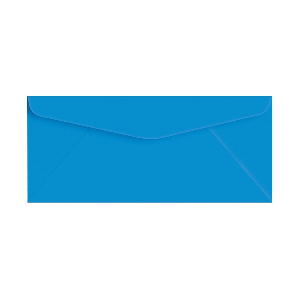 Blue Bright Color #10 Envelopes - Great For Mailing Letters, Business Memos, Invitations, Invoices, Bills | 4 1/8' X 9 1/2' |