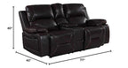 HomeRoots 40' Classy Brown Leather Loveseat