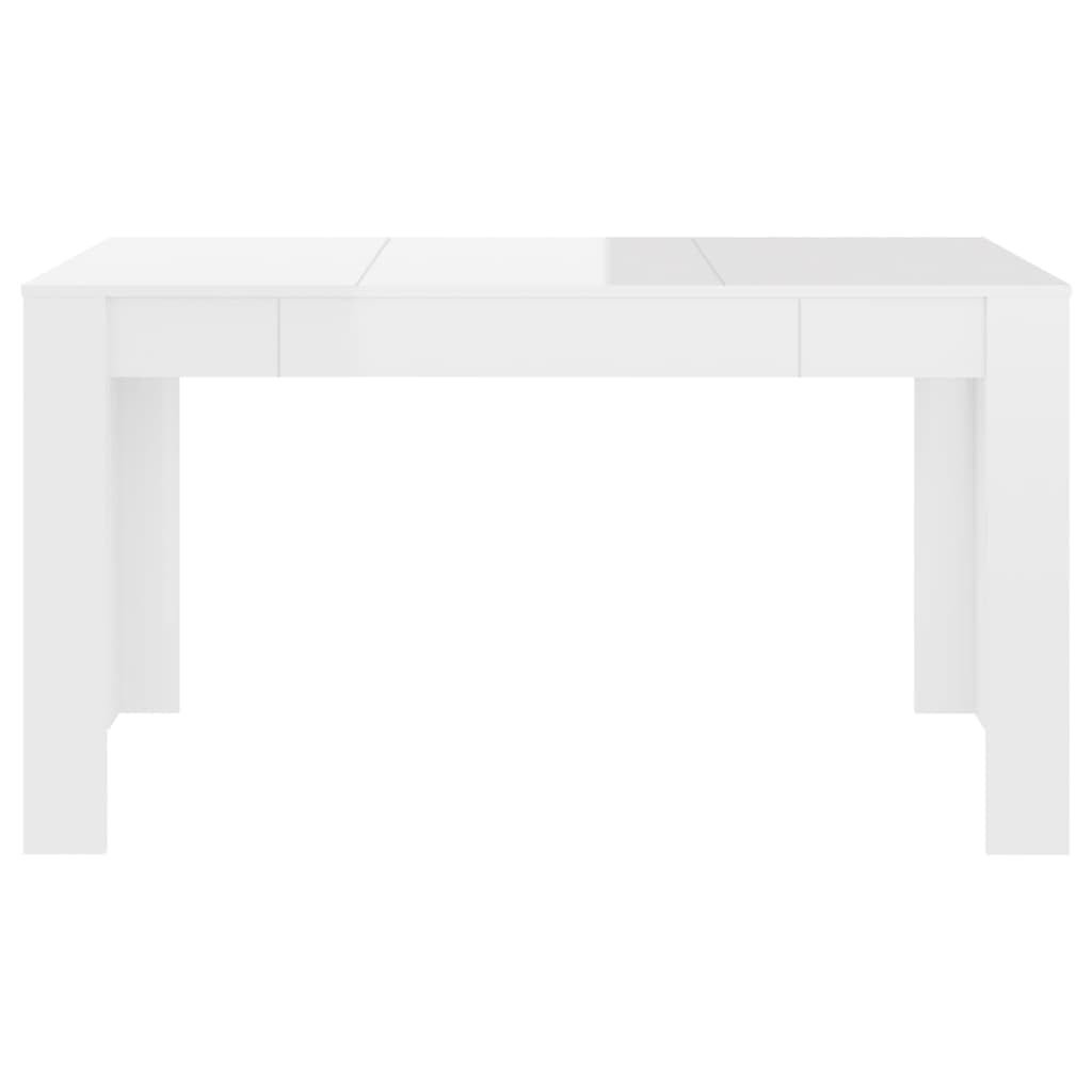 vidaXL Dining Table High Gloss White 55.1&quot;x29.3&quot;x29.9&quot; Engineered Wood