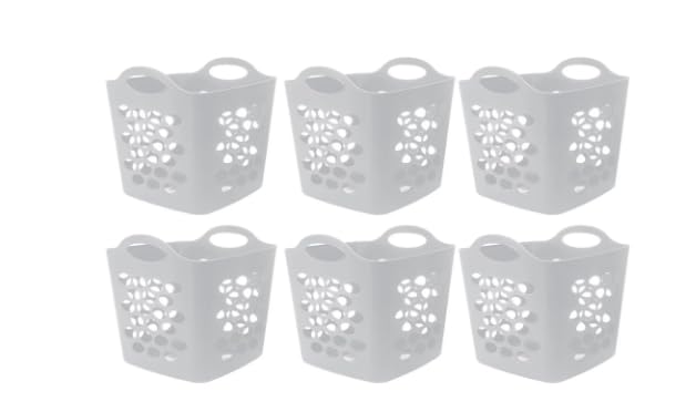 SEDLAV Flexible laundry basket, Plastic laundry basket, Arctic White laundry basket, lightweight laundry basket