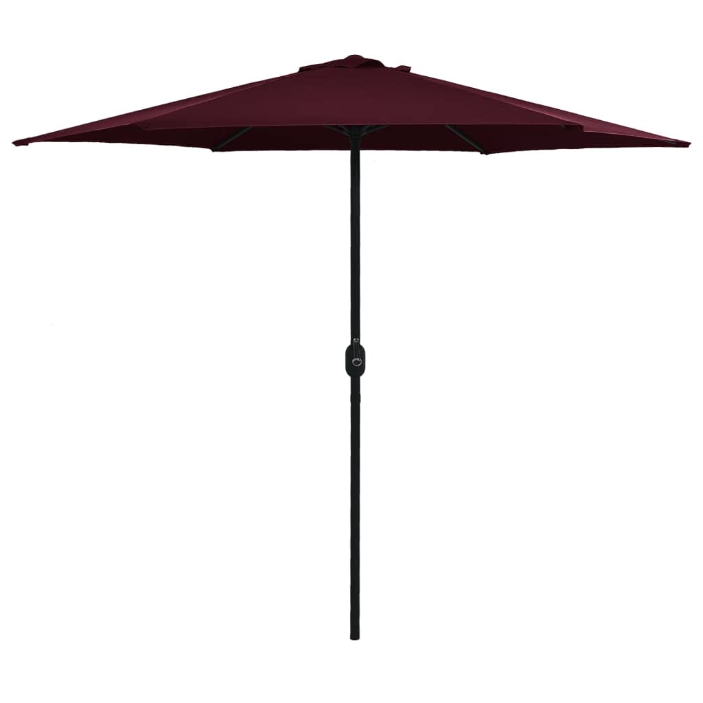 Outdoor Parasol with Aluminum Pole 106.3&quot;x96.9&quot; Bordeaux Red