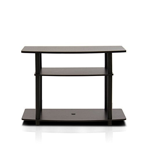 Furinno Turn-N-Tube No Tools Elevated TV Stands Dark Brown/Black/2-Tier