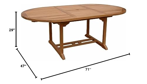 Anderson Teak Bahama Oval Extension Table Extra Thick Wood, 71-Inch