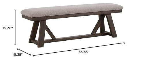 Intercon Hearst Backless Bench with Cushion Seat, Reclaimed Chevron