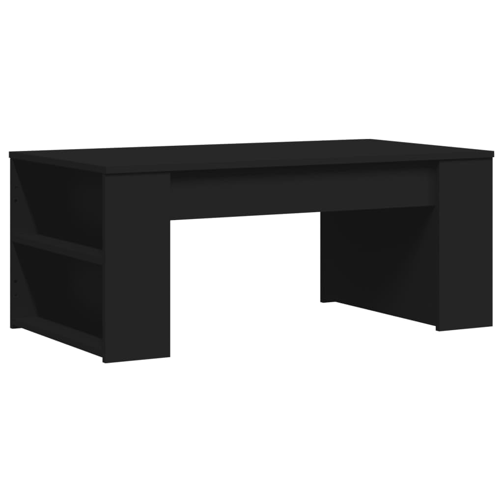 vidaXL Black Coffee Table - Engineered Wood, Modern Design, Ample Storage, Sturdy Surface for Living Room Essentials (40.2&quot;x21.7&quot;x16.5&quot;)