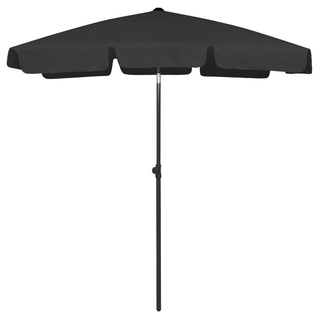 Vidaxl Rectangular Beach Umbrella - Uv Protective And Anti-Fade Polyester Construction, Adjustable Tilt Function, 70.9&quot;X47.2&quot; Coverage, Perfect For Outdoor Use