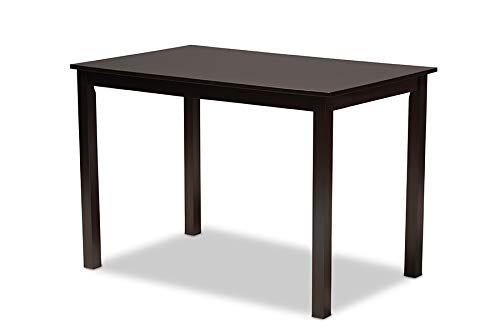 Baxton Studio Mael Modern and Contemporary Grey Fabric Upholstered Espresso Brown Finished 5-Piece Wood Dining Set