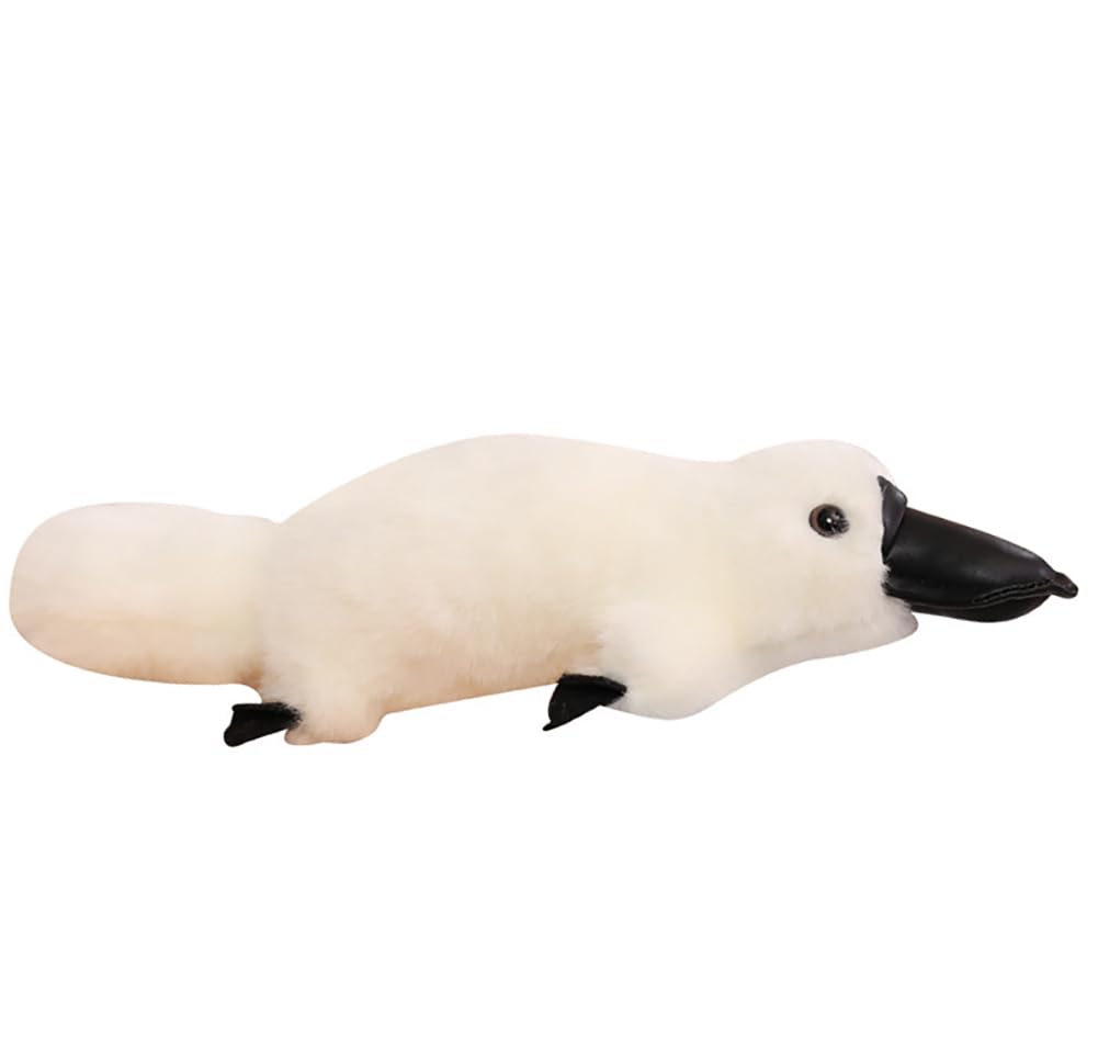 Biubiulove Platypus Plush Stuffed Animal Toy, Platypus Plushie Pillow, Birthday Xmas Gift For Kids Boys Girls (White)