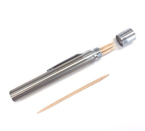 Bullseye Office - Portable Stainless Steel Toothpick Holder - Mobile Toothpick Case, Easy to Carry in Your Pocket, Bag, and Much