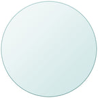 vidaXL Round Table Top - 23.6" Tempered Glass Transparent - Durable, Easy to Clean, Versatile Use for Dining Tables, Coffee Tables, Garden Tables