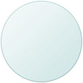 vidaXL Transparent Tempered Glass Table Top - Round 19.7" - Easy to Clean, Scratch-Free, Ideal for Dining Table, Coffee Table & Garden Table